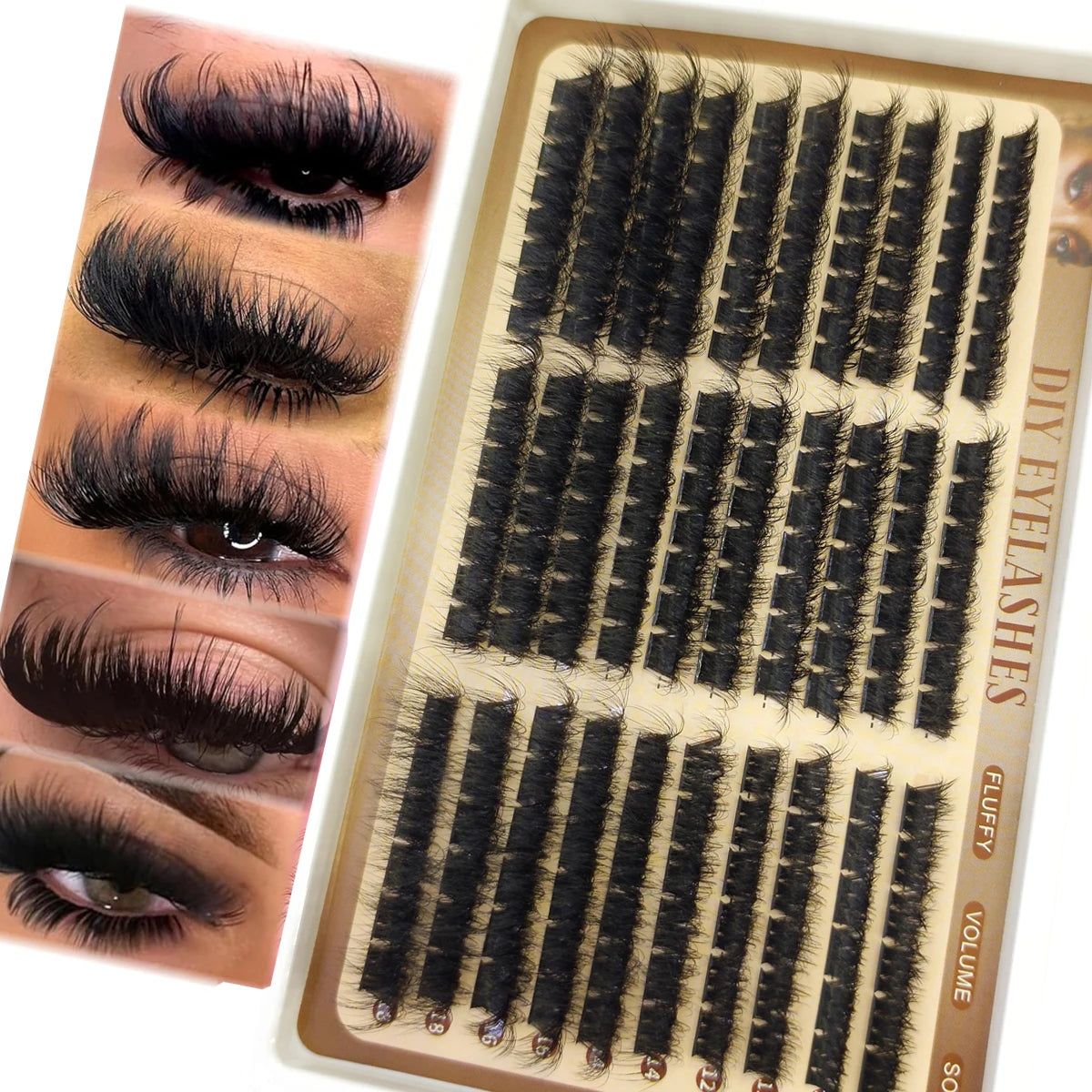 DIY Cluster Lashes – Fluffy Spiky Volume Extensions (30 Rows)