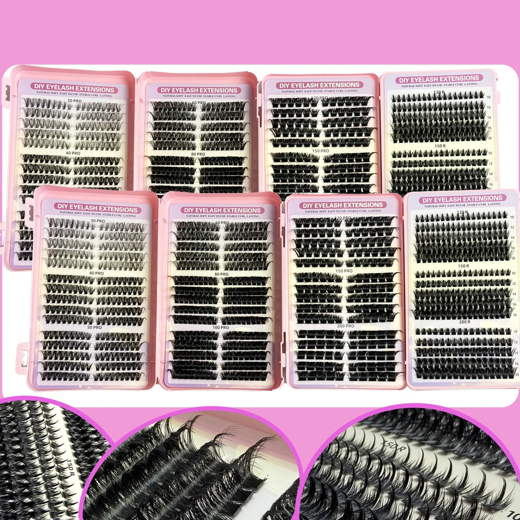 DIY Cluster Lashes – Fluffy Spiky Volume Extensions (30 Rows)