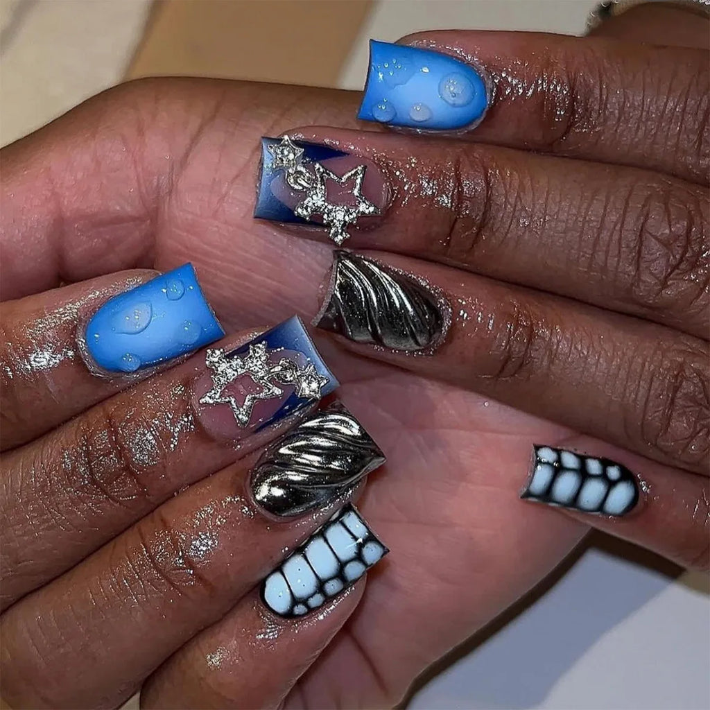 Nude Pink Duckbill Press-On Nails with 3D Bows (24 Pcs)