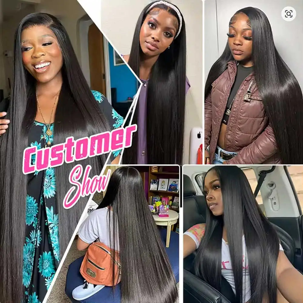 40-42" Bone Straight Glueless HD Lace Front Wig