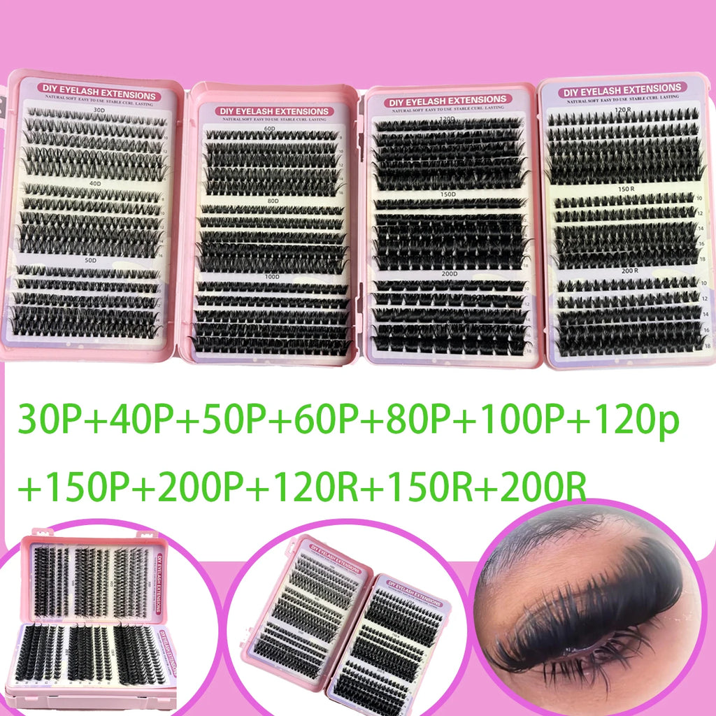 DIY Cluster Lashes – Fluffy Spiky Volume Extensions (30 Rows)