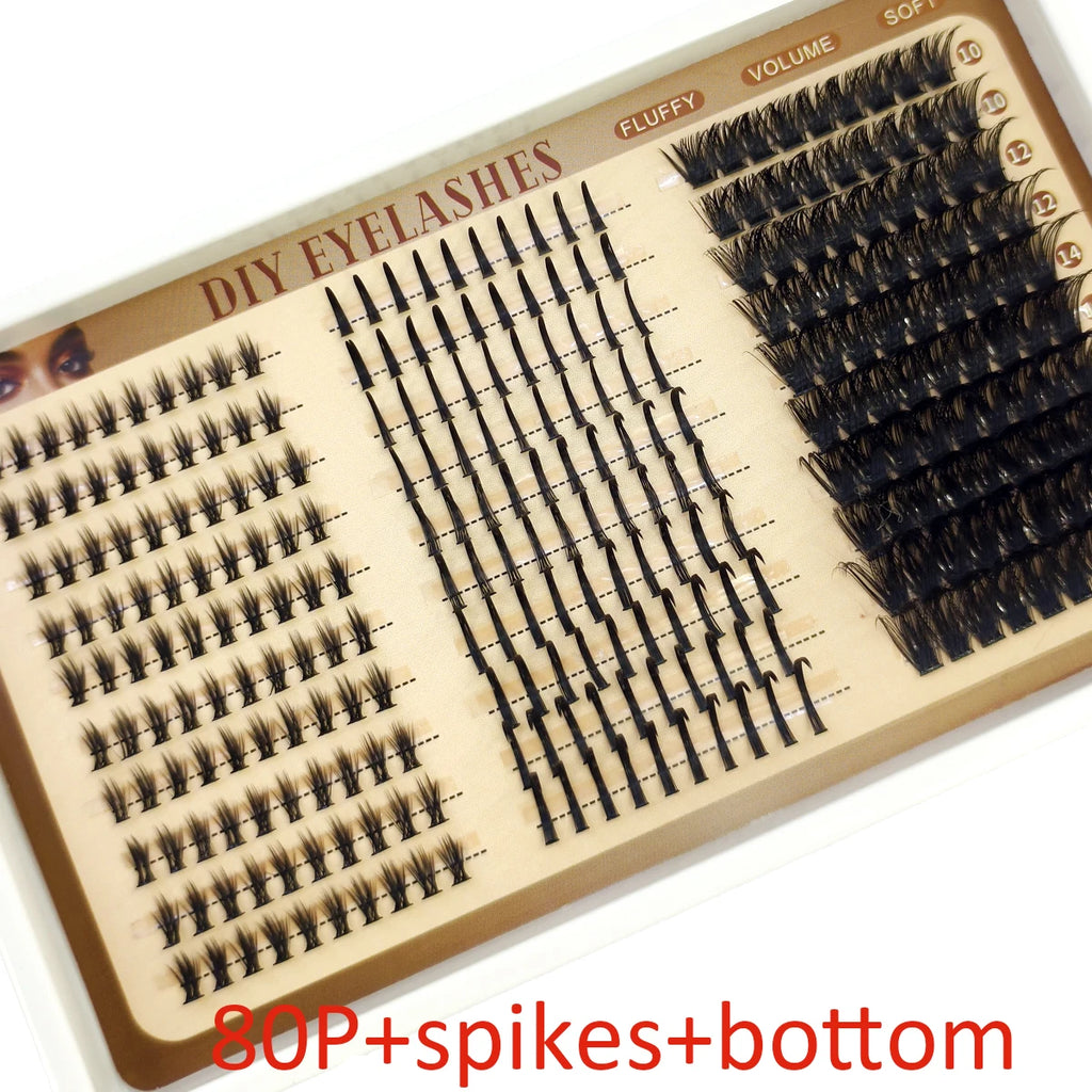 DIY Cluster Lashes – Fluffy Spiky Volume Extensions (30 Rows)