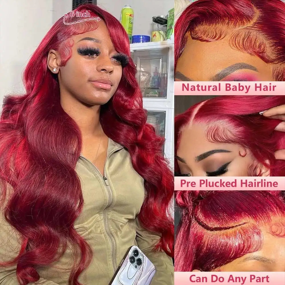 Burgundy Body Wave 13x4 HD Lace Front Wig