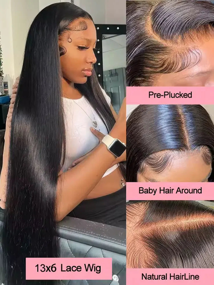 40-42" Bone Straight Wig – 250% Density, Glueless