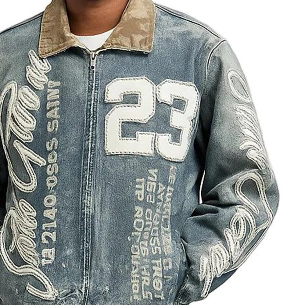 OEM Design Solid Printed Winter Men's Denim Suit Jacket Set 2025 High Quality Vintage Washed 2 1 Design Quick Dry Breathable