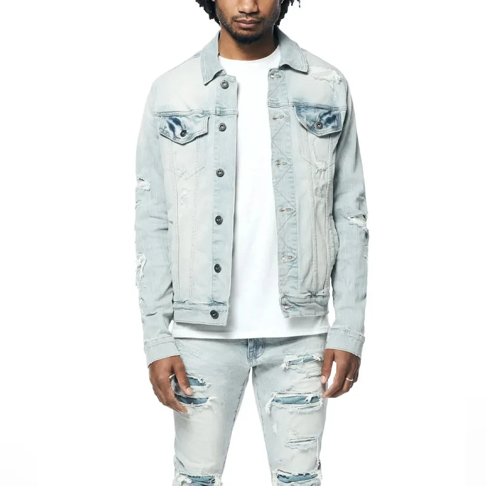 Premium Quality Stylish Look Mens Jeans Jacket and Pants Set Available at Wholesale Low Price Offering Durable and Fashionable