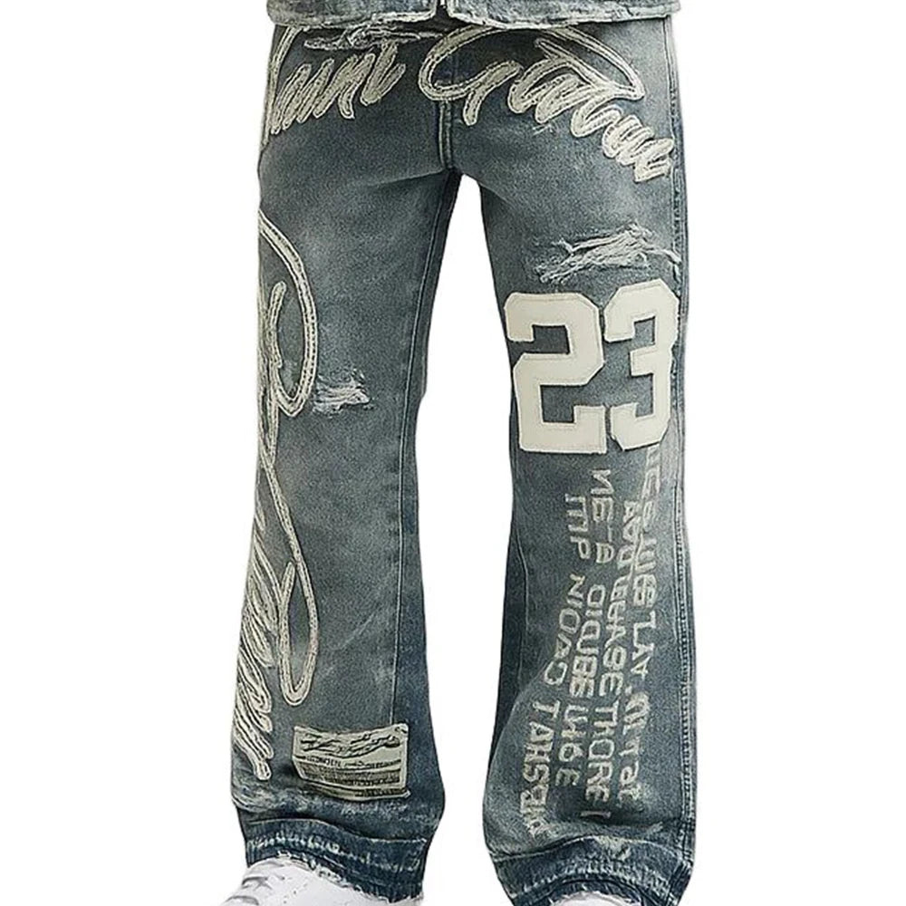 OEM Design Solid Printed Winter Men's Denim Suit Jacket Set 2025 High Quality Vintage Washed 2 1 Design Quick Dry Breathable