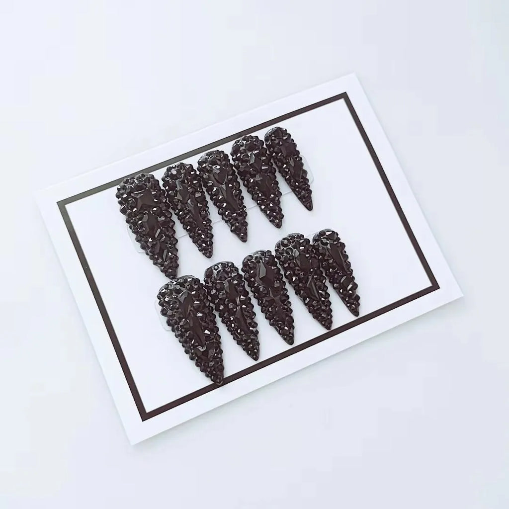Design 100 Collection High Quality 10pcs Press-On French Square Fake Nails Luxury Handmade Acrylic Gel for Fingers Art Handmade