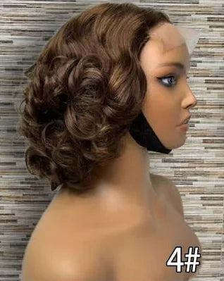 Glueless Short Bouncy Loose Wave Wig 5*5 HD Lace Front Wig Pre Plucked Bouncy Curl Bob Wig Raw Virgin 100% Vietnamese Human Hair