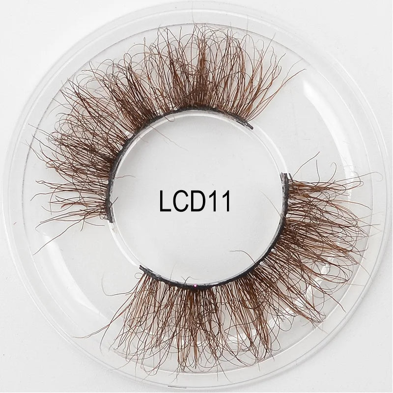 Heart Girl Wholesale  Lash  3D Colourful Lashes Natural Fluffy 25mm Mink False Full Strip Eyelash Boxes Custom logo - Mix / Plastictray+cover / LCD11