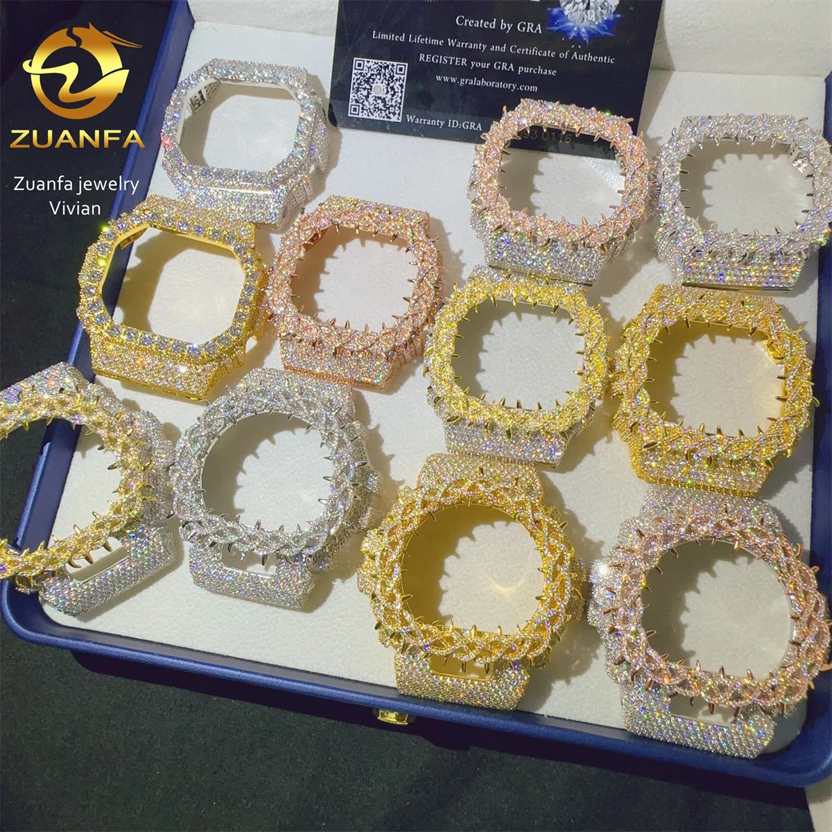 Iced Out Paas Diamond Tester Hip Hop Jewelry DW5600A1 DW5600 Brass VVS Moissanite Diamond Watch Case Bezel