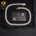 Hip Hop Fine Jewelry Brass VVS Moissanite Cuban Link Chain Cuban Link Chain 10mm Iced Out Cuban Link Chain Necklace - Silver Color