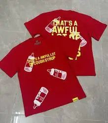 THAT'S AWFUL LOT COUGH SYRUP Men's Oversized Loose Fit T-shirt 100% Cotton Satin Fabric Breathable Anti-Pilling Character