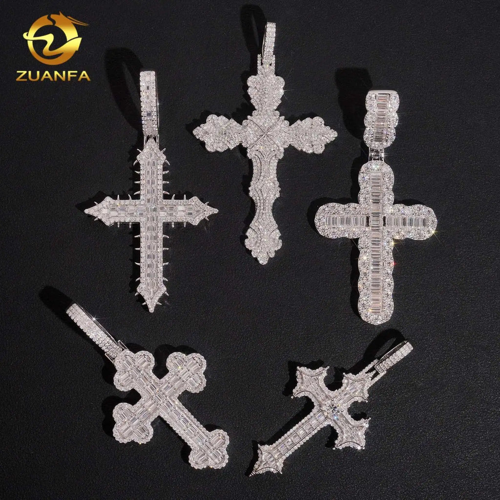 Supplier Selection Cross Pendant Hot Sale Moissanite Pendant Men Iced Out Jewelry Custom Hip Hop Pendant