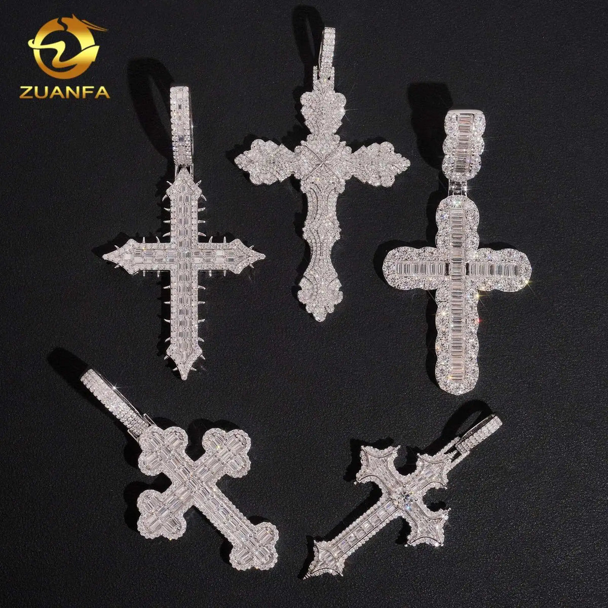 Supplier Selection Cross Pendant Hot Sale Moissanite Pendant Men Iced Out Jewelry Custom Hip Hop Pendant