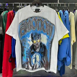 2026 High Quality Cotton Gothic Short Sleeve Skull Printed Hot Drilling T-shirts Low Price Wholesale GUAPI Men's T-shirts