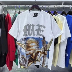 2026 High Quality Cotton Gothic Short Sleeve Skull Printed Hot Drilling T-shirts Low Price Wholesale GUAPI Men's T-shirts