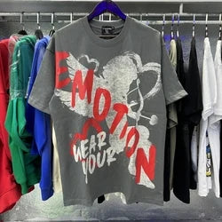 2026 High Quality Cotton Gothic Short Sleeve Skull Printed Hot Drilling T-shirts Low Price Wholesale GUAPI Men's T-shirts - Silver2