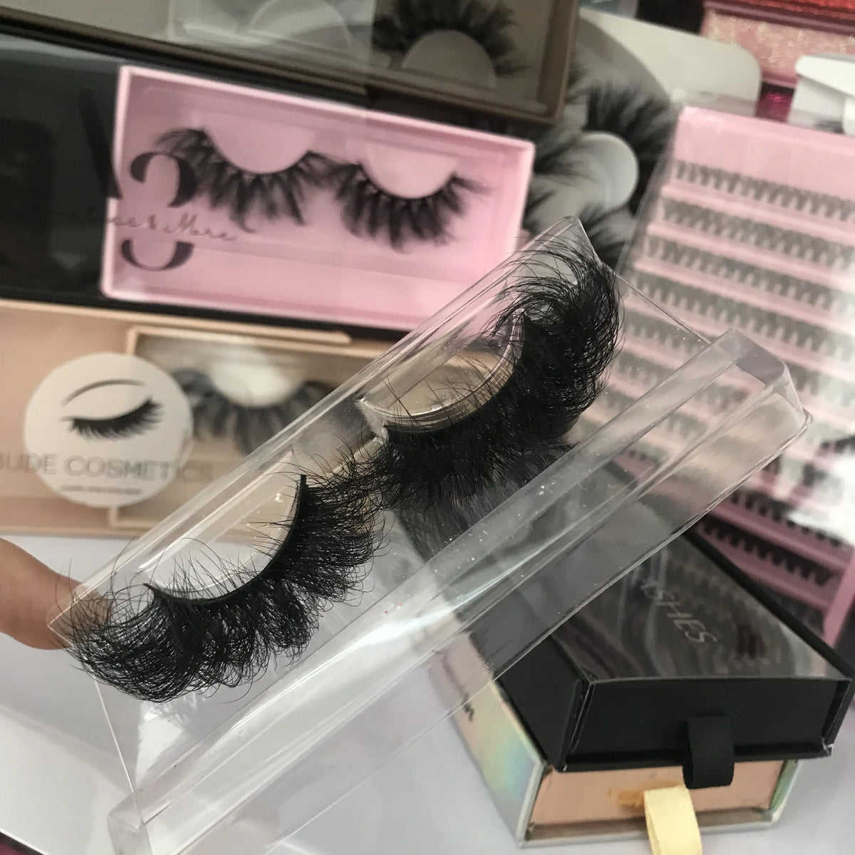 Wholesale Vendor  Russian 5D 3D Curl Real Cils Natural Eyelash Mink Spiky Wispy Faux Cils Synthetic Hair Faux Lash Strips