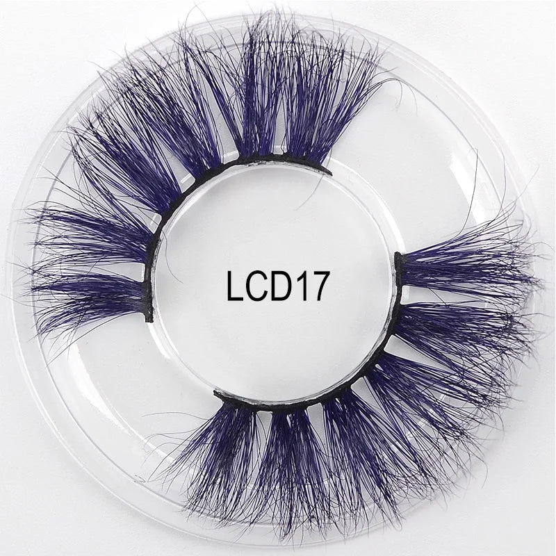 Heart Girl Wholesale  Lash  3D Colourful Lashes Natural Fluffy 25mm Mink False Full Strip Eyelash Boxes Custom logo - Mix / Plastictray+cover / LCD17