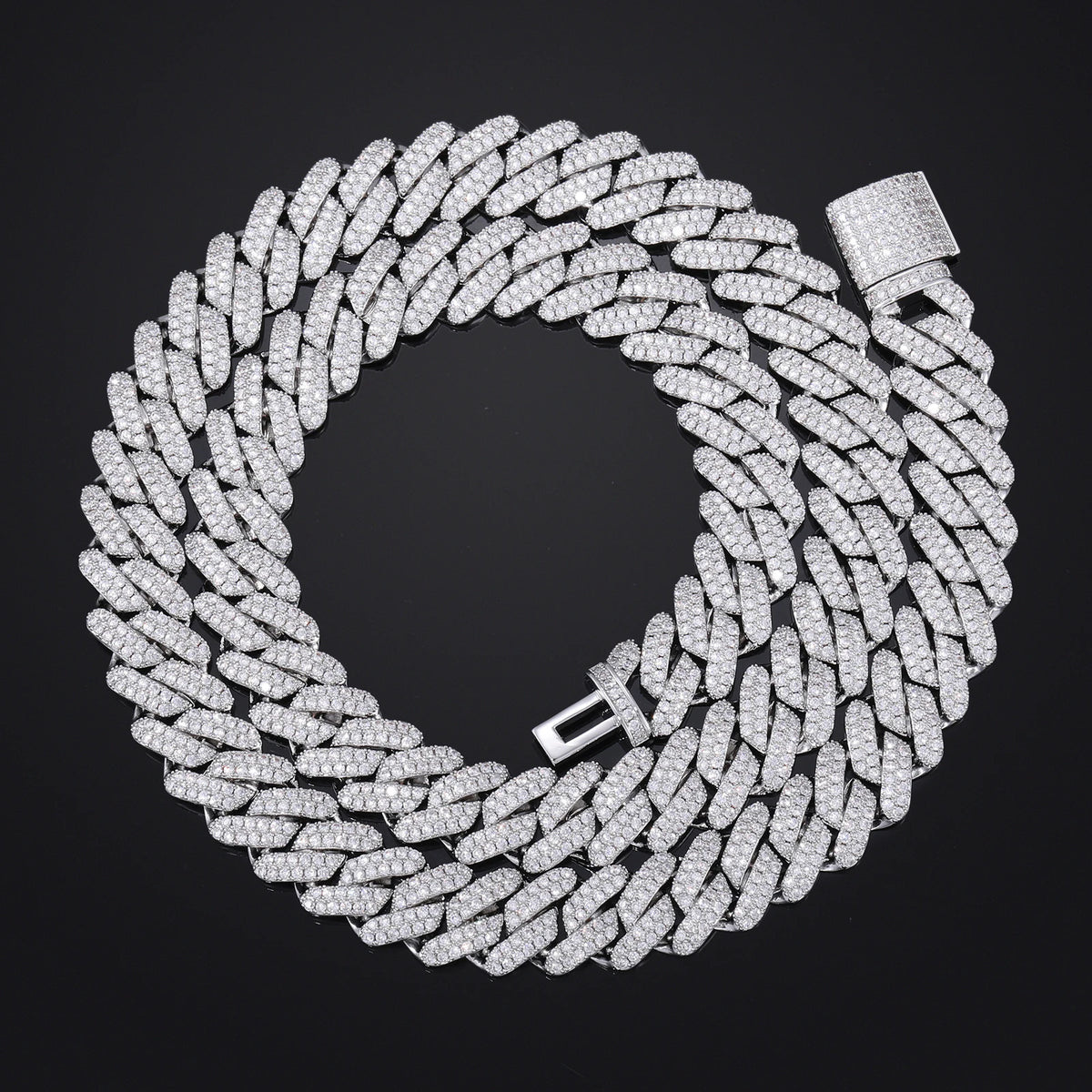 14mm Iced Out Cuban Link Chain – 18K Gold CZ Diamond Necklace – Heiress ...