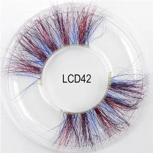 Heart Girl Wholesale  Lash  3D Colourful Lashes Natural Fluffy 25mm Mink False Full Strip Eyelash Boxes Custom logo - Mix / Plastictray+cover / LCD42