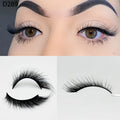 8D Wispy Cat Eye Fox Faux Mink Lashes 5 Pairs Full Strip Winged Eyelashes Pack - Natural Long / plastic lashes tray / D289