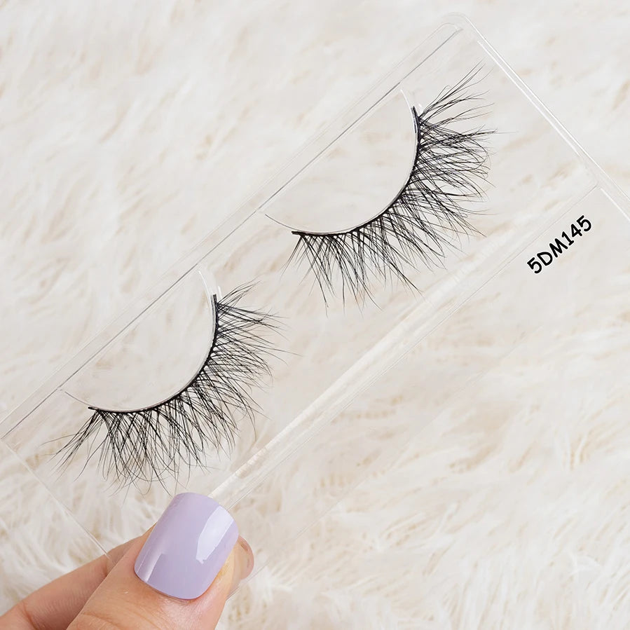 Best Selling 100% Real Mink Lashes3D Wholesale Vendor Eye Lash Set Bulk 25MM Natural  Mink Eyelash With Suitcase Package - 5DM145 / Thick / Mixed length to make natural effect