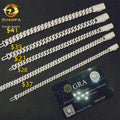 GRA Certificated Moissanite Chain Cuban 6 8 10 MM Hip Hop Jewelry VVS Moissanite Cuban Link Brass Miami Cuban Link Chain