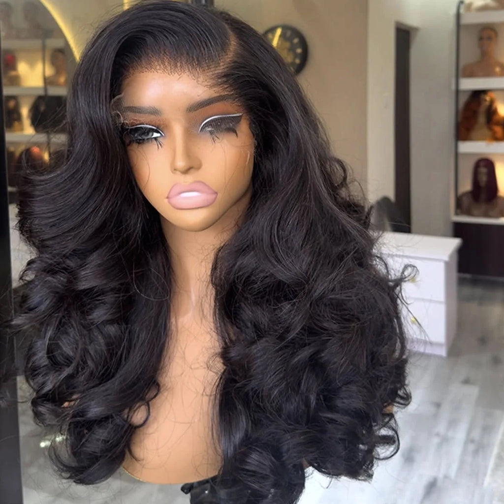 Raw Vietnamese Double Drawn Human Hair HD Lace Front Wigs Pre Plucked Body Wave Glueless Transparent for Lace Long Length - Super Wave