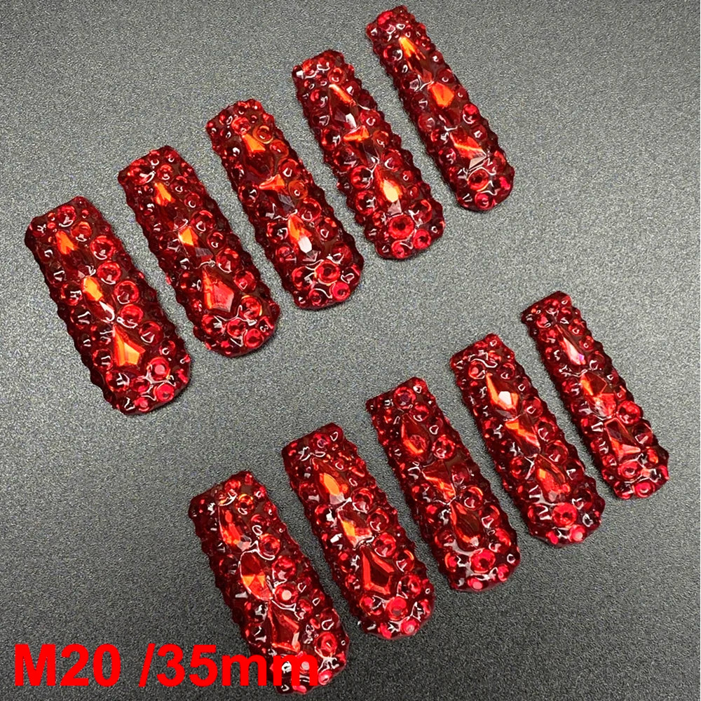 Gorgeous Salon Design Glossy Gel Carved False Nails Art Wholesale 10PCS Covered Decoration UV Gel Private Label Handmade Nails - M20 / 40g