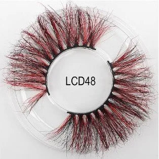 Heart Girl Wholesale  Lash  3D Colourful Lashes Natural Fluffy 25mm Mink False Full Strip Eyelash Boxes Custom logo - Mix / Plastictray+cover / LCD48