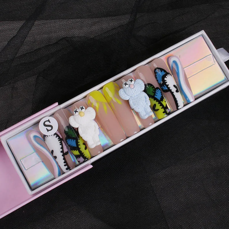 Handmade 10-Piece Luxury Press-On Nails Salon-Quality 3D Nail Art CE Certified for Fingers Low MOQ Wholesale Private Label - 23 / 0.1kg