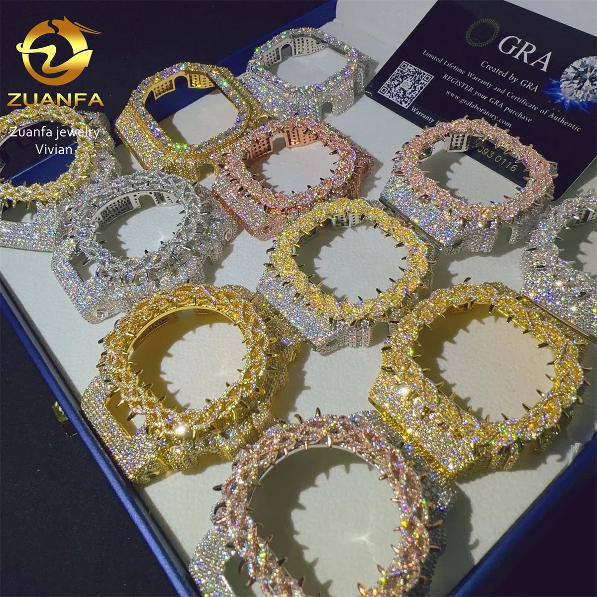 Iced Out Paas Diamond Tester Hip Hop Jewelry DW5600A1 DW5600 Brass VVS Moissanite Diamond Watch Case Bezel