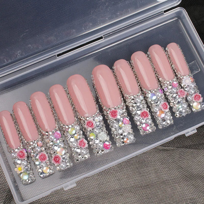 Handmade 10-Piece Luxury Press-On Nails Salon-Quality 3D Nail Art CE Certified for Fingers Low MOQ Wholesale Private Label - 23 / 0.1kg
