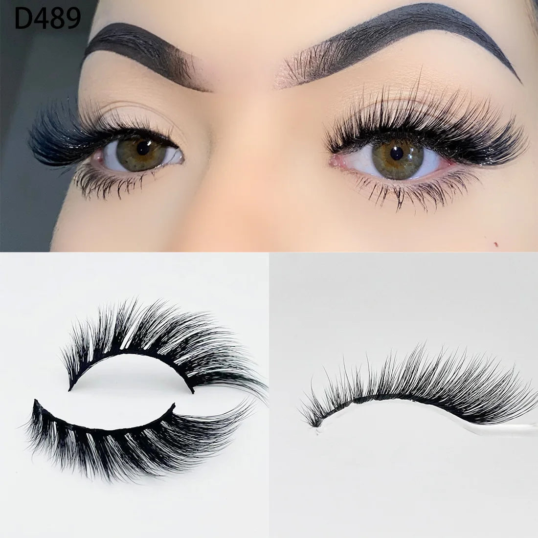 8D Wispy Cat Eye Fox Faux Mink Lashes 5 Pairs Full Strip Winged Eyelashes Pack