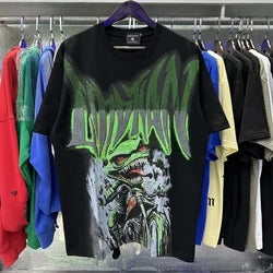 2026 High Quality Cotton Gothic Short Sleeve Skull Printed Hot Drilling T-shirts Low Price Wholesale GUAPI Men's T-shirts