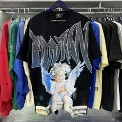 2026 High Quality Cotton Gothic Short Sleeve Skull Printed Hot Drilling T-shirts Low Price Wholesale GUAPI Men's T-shirts