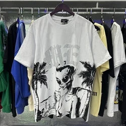 2026 High Quality Cotton Gothic Short Sleeve Skull Printed Hot Drilling T-shirts Low Price Wholesale GUAPI Men's T-shirts - White5