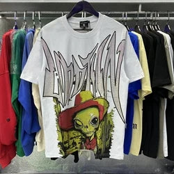 2026 High Quality Cotton Gothic Short Sleeve Skull Printed Hot Drilling T-shirts Low Price Wholesale GUAPI Men's T-shirts