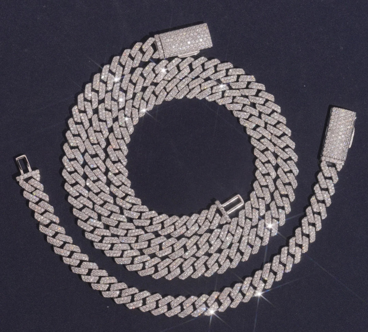 GRA Certificated Moissanite Chain Cuban 6 8 10 MM Hip Hop Jewelry VVS Moissanite Cuban Link Brass Miami Cuban Link Chain