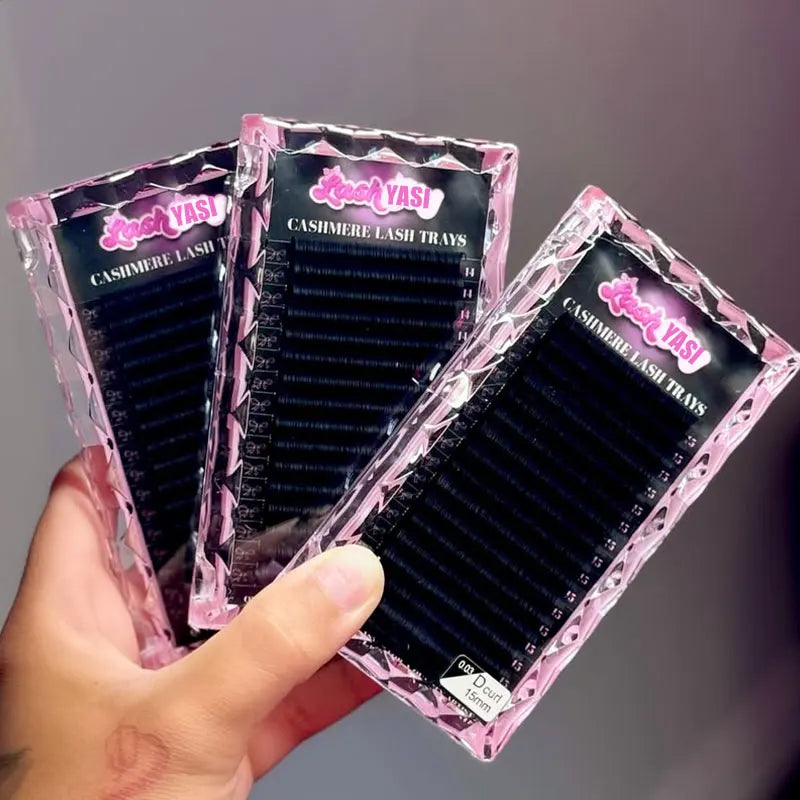Wholesale Eyelash Extensions De Cils Individual Mink Professional Classic Lash Tray Soft Matte Volume Cashmere Lash Trays