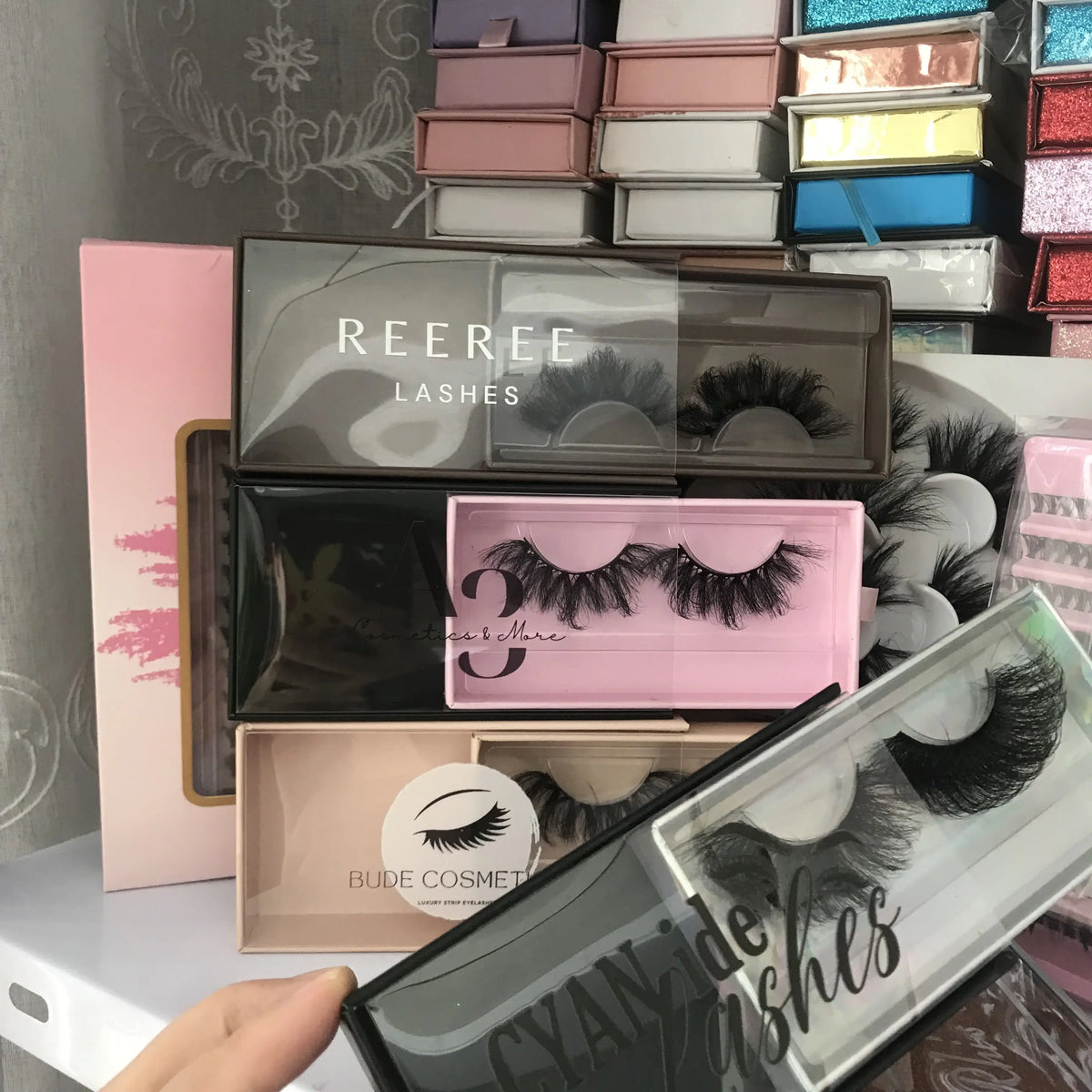 Wholesale Vendor  Russian 5D 3D Curl Real Cils Natural Eyelash Mink Spiky Wispy Faux Cils Synthetic Hair Faux Lash Strips