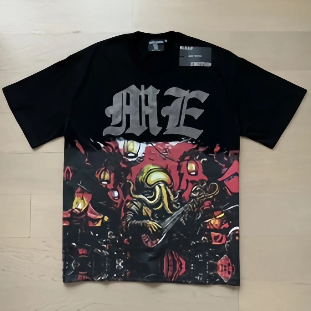 2026 High Quality Cotton Gothic Short Sleeve Skull Printed Hot Drilling T-shirts Low Price Wholesale GUAPI Men's T-shirts