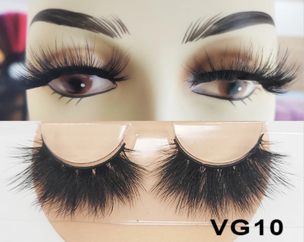 Wholesale Vegan FAUX Mink Eyelashes 25mm 3D Fluffy Full Strip Lashes with Box Cruelty-Free Vendors - Natural Long