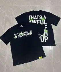 THAT'S AWFUL LOT COUGH SYRUP Men's Oversized Loose Fit T-shirt 100% Cotton Satin Fabric Breathable Anti-Pilling Character