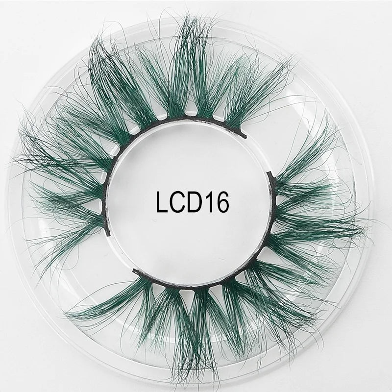 Heart Girl Wholesale  Lash  3D Colourful Lashes Natural Fluffy 25mm Mink False Full Strip Eyelash Boxes Custom logo - Mix / Plastictray+cover / LCD16