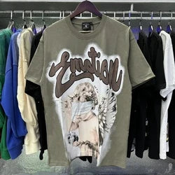 2026 High Quality Cotton Gothic Short Sleeve Skull Printed Hot Drilling T-shirts Low Price Wholesale GUAPI Men's T-shirts - Silver1