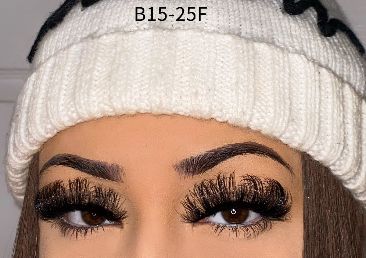 Wholesale Vendor  Russian 5D 3D Curl Real Cils Natural Eyelash Mink Spiky Wispy Faux Cils Synthetic Hair Faux Lash Strips - B15-25F 25mm Lashes / Dramatic / Mix