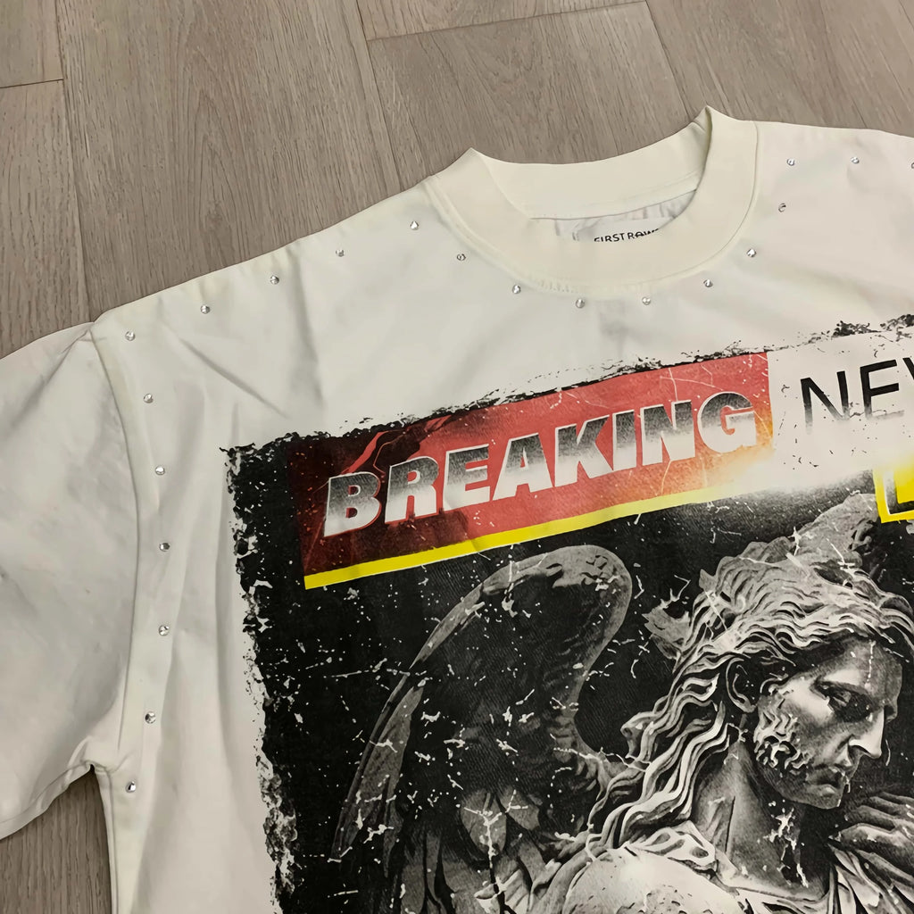 High Quality 100% Cotton Breathable Short Sleeve Loose Fit Hip Hop Cartoon Print Mens T-Shirts Wholesale Custom Designer Brand